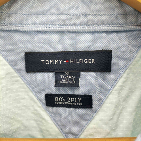 トミーヒルフィガー TOMMY HILFIGER 80s 2PLY ロゴ刺繍 星ドット柄 L/S ボタンダウンシャツ メンズ import:XL