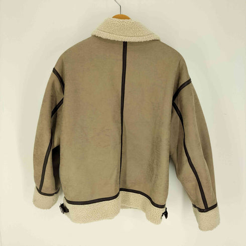 スライ SLY 20AW OVER SIZE B-3 フェイクレザー ジップアップ フリース ブルゾン レディース JPN:1