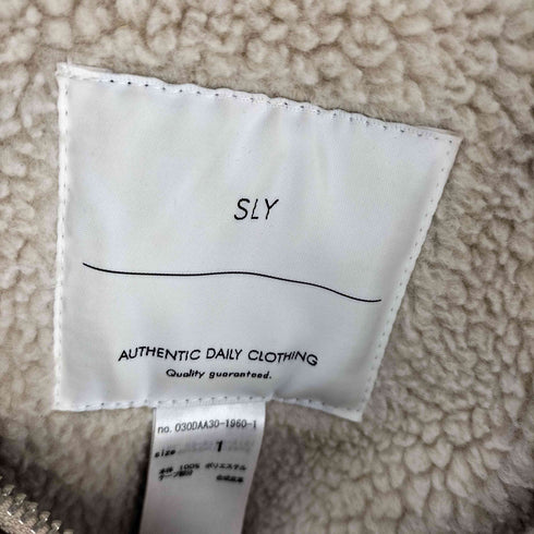 スライ SLY 20AW OVER SIZE B-3 フェイクレザー ジップアップ フリース ブルゾン レディース JPN:1