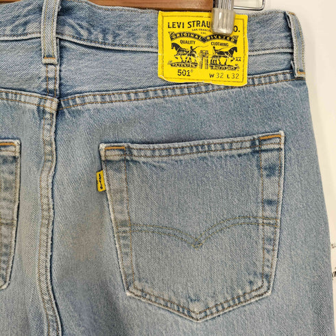 リーバイス Levis 黄タブ キャラクタープリント 00501-2818 ボタンフライ ダメージデニムパンツ メンズ W:32 L:32