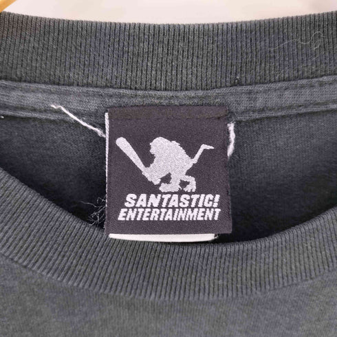SANTASTIC ENTERTAINMENT ラバープリント 骸骨 クルーネックTシャツ アニメTシャツ メンズ import:M
