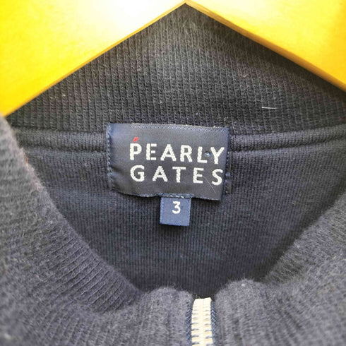 パーリーゲイツ PEARLY GATES ロゴ刺繍 タータンチェック ハイネック ハーフジップスウェット メンズ JPN:3