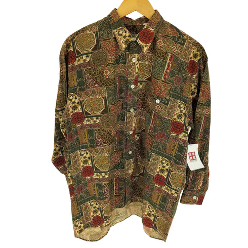 JHA CLASSIC ブロックプリント総柄 レギュラーカラーシャツ メンズ import:M