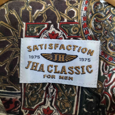 JHA CLASSIC ブロックプリント総柄 レギュラーカラーシャツ メンズ import:M