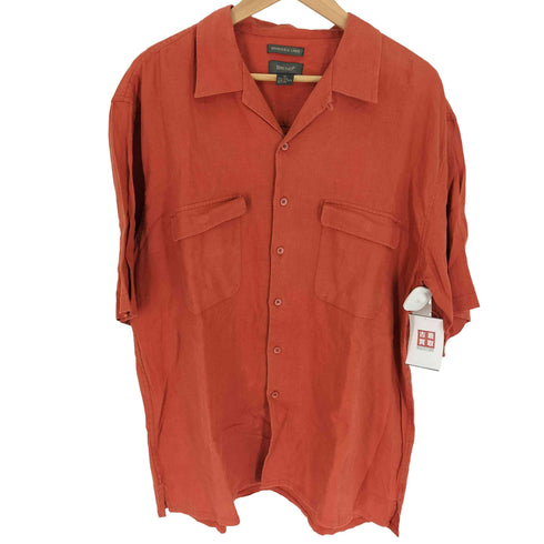 ブルーノ BRUNO WASHABLE LINEN 開襟 オープンカラー シャツ メンズ import:XL