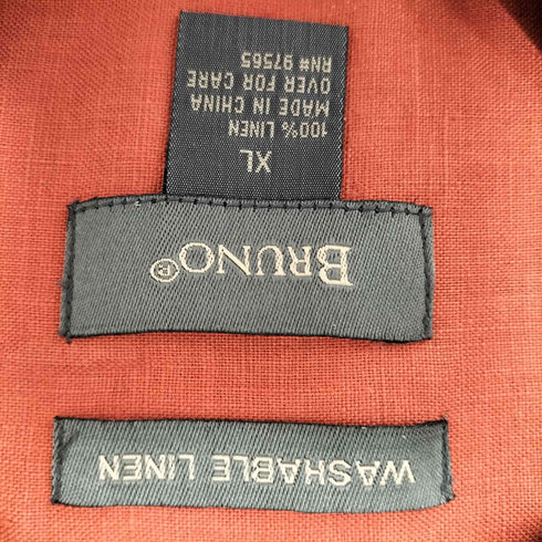 ブルーノ BRUNO WASHABLE LINEN 開襟 オープンカラー シャツ メンズ import:XL