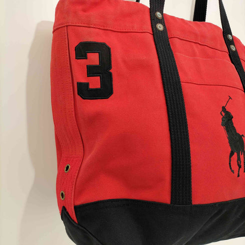 ポロバイラルフローレン Polo by RALPH LAUREN キャンバストート ビッグポニー刺繍 ナンバリングワッペン付き メンズ