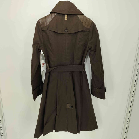 MACKAGE レザーショルダー ロゴボタントレンチコート レディース