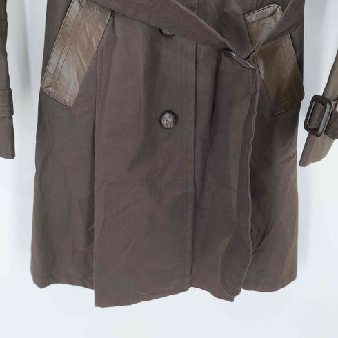 MACKAGE レザーショルダー ロゴボタントレンチコート レディース