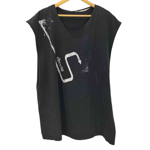 ノースリーブプリントTシャツ リメイク メンズ