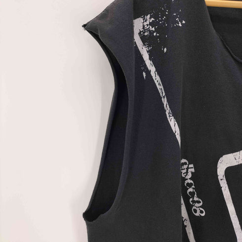 ノースリーブプリントTシャツ リメイク メンズ