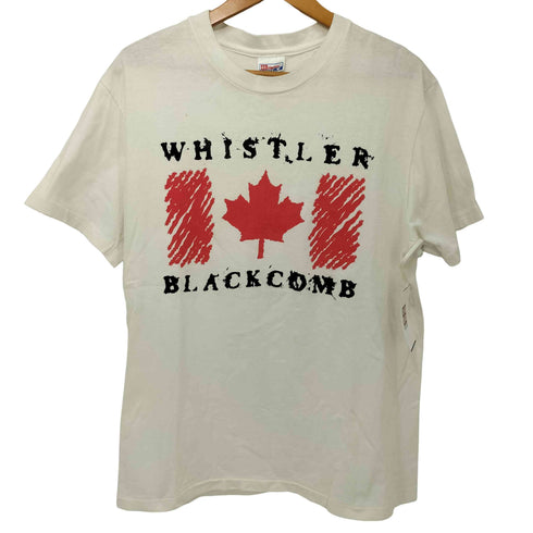 ヘインズ Hanes 80-90s WHISTLER BLACK COMB カナダ スキー場 クルーネックTシャツ メンズ import:M