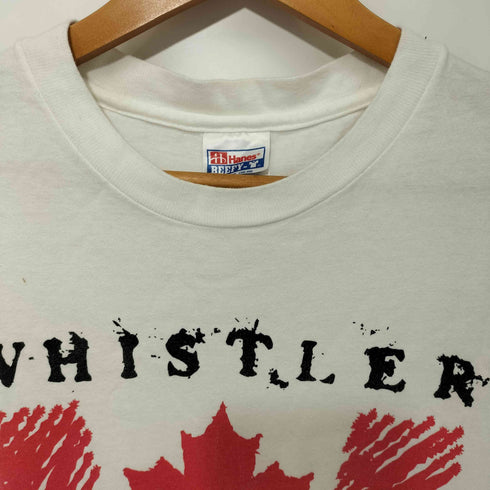 ヘインズ Hanes 80-90s WHISTLER BLACK COMB カナダ スキー場 クルーネックTシャツ メンズ import:M