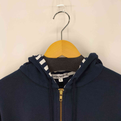 エンポリオアルマーニ EMPORIO ARMANI ジップアップパーカー フード裏ストライプ レディース JPN:M