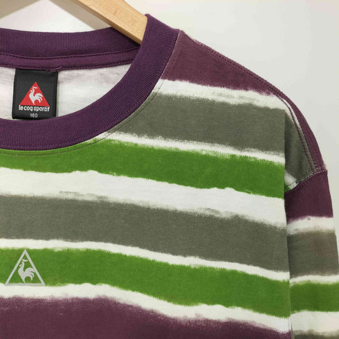 ルコック スポルティフ le coq sportif 90-2000s Y2K ロゴプリント ボーダー クルーネック ロングスリーブTシャツ レディース 160