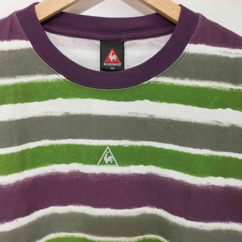 ルコック スポルティフ le coq sportif 90-2000s Y2K ロゴプリント ボーダー クルーネック ロングスリーブTシャツ レディース 160