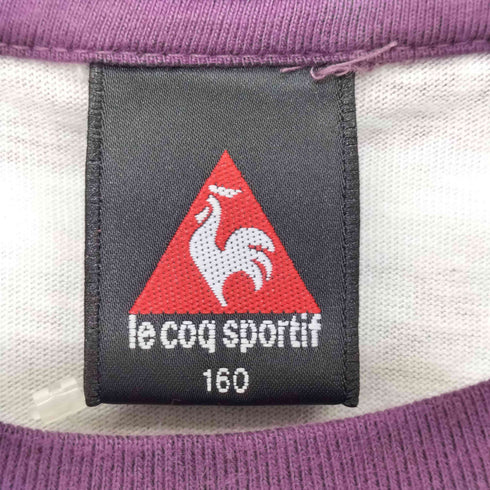 ルコック スポルティフ le coq sportif 90-2000s Y2K ロゴプリント ボーダー クルーネック ロングスリーブTシャツ レディース 160
