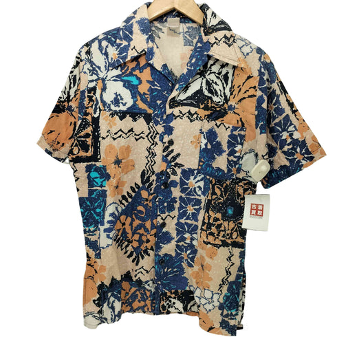 ジャンセン jantzen 70S USA製 総柄 花柄 アロハシャツ メンズ import:S