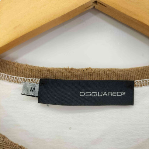 ディースクエアード DSQUARED2 フロントプリント S/S リンガーTシャツ レディース import:M
