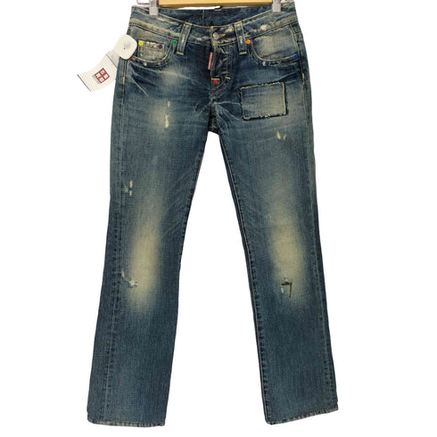 ディースクエアード DSQUARED2 ダメージ加工 スキニーデニムパンツ レディース 40