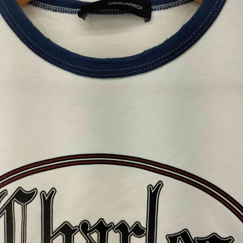 ディースクエアード DSQUARED2 フロントプリント S/S リンガーTシャツ レディース