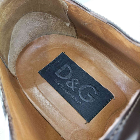 ディーアンドジードルチェアンドガッバーナ D&G DOLCE&GABBANA イタリア製 スクエアトゥ Uチップパテントレザーシューズ メンズ EUR:43