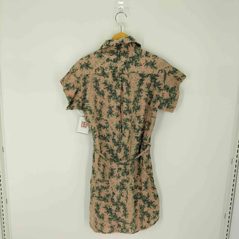 ディーゼル DIESEL ボタニカル柄 サイドスリット総柄シャツワンピース レディース JPN:S