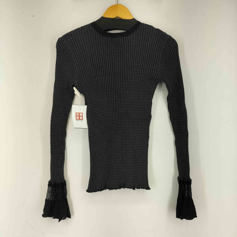 レイビームス Ray BEAMS ミックス リブ レース カフス クルーネック ニット レディース ONE SIZE