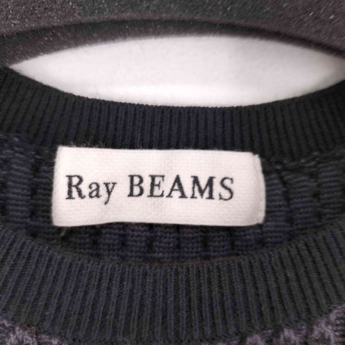 レイビームス Ray BEAMS ミックス リブ レース カフス クルーネック ニット レディース ONE SIZE