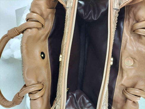 CREATION LUSSET イタリア製 パイソン柄 ハンドバッグ レディース
