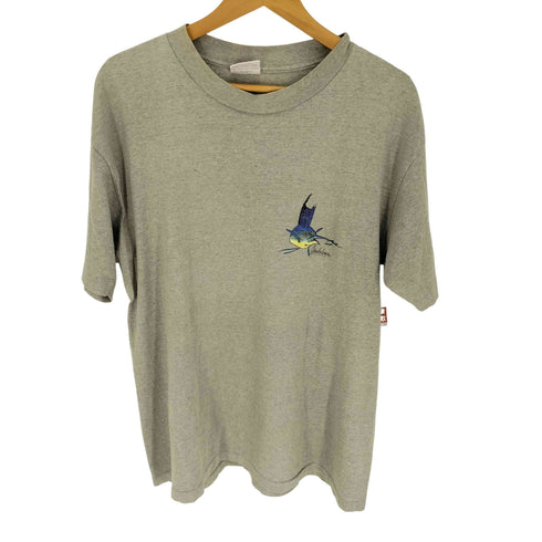 90S JEFFTY USA製 Guadeloupe フィッシュ プリント S/S Tシャツ シングルステッチ メンズ import:XL