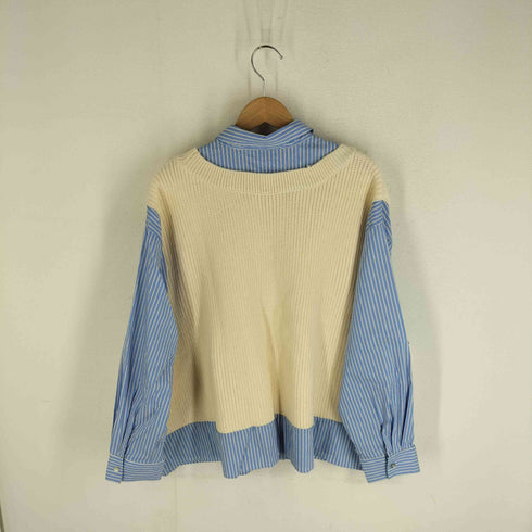 ザラ ZARA ストライプシャツ レイヤード ニットベスト レディース import:L