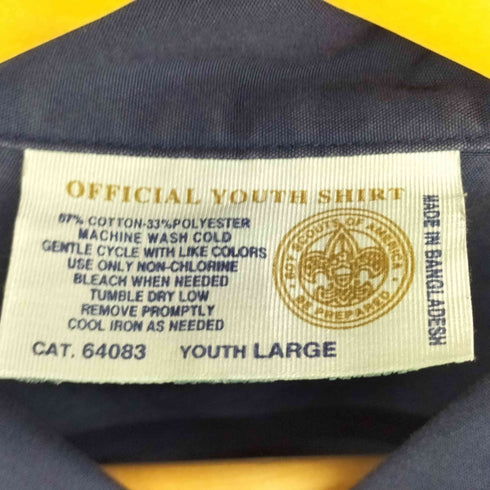 ボーイスカウトオブアメリカ BOY SCOUTS OF AMERICA ロゴ刺繍 オープンカラー S/S シャツ レディース
