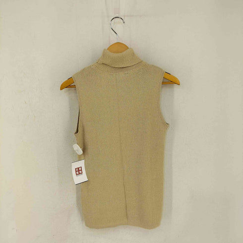 PINE NEEDLES コットンポリハイネック ラメノースリーブリブニット レディース import:L