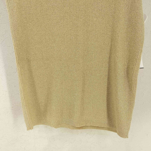 PINE NEEDLES コットンポリハイネック ラメノースリーブリブニット レディース import:L
