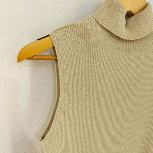 PINE NEEDLES コットンポリハイネック ラメノースリーブリブニット レディース import:L