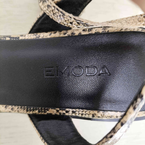 エモダ EMODA パイソン柄ストラップサンダル レディース 04