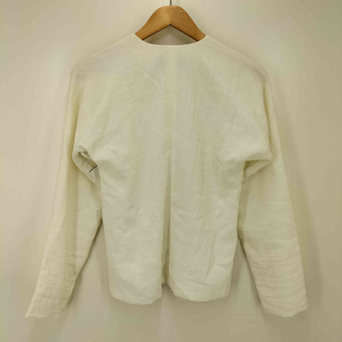 トリココムデギャルソン tricot COMME des GARCONS 90-00S 裏地花柄 L/S ノーカラーブラウス レディース