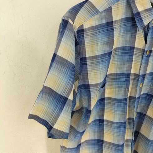 TRENT MADE IN MACAU コットンポリ チェックS/Sシャツ メンズ import:M