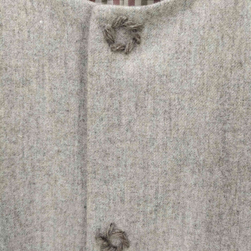 トリココムデギャルソン tricot COMME des GARCONS 90S 裏地チェック ウールノーカラージャケット レディース JPN:S