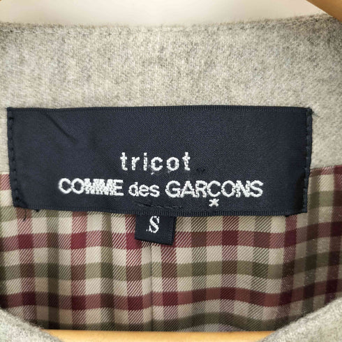 トリココムデギャルソン tricot COMME des GARCONS 90S 裏地チェック ウールノーカラージャケット レディース JPN:S