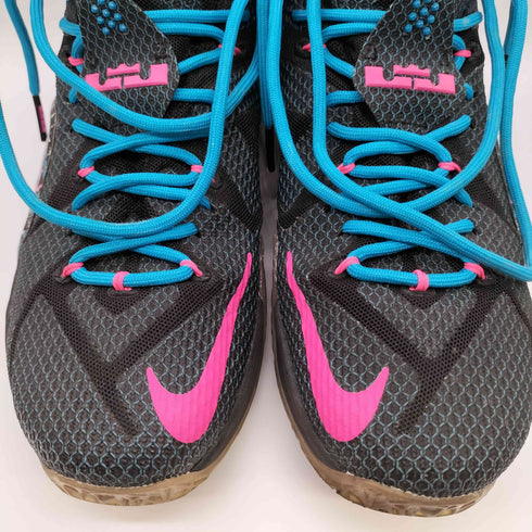 ナイキ NIKE LEBRON 12 BLACK/BLACK-PINK POW-BLUE LAGOON メンズ JPN:27.5