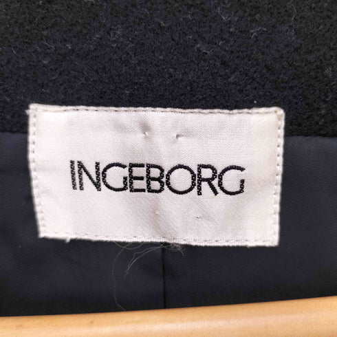 インゲボルグ INGEBORG ノーカラー カシミアウール昆ウールジャケット レディース