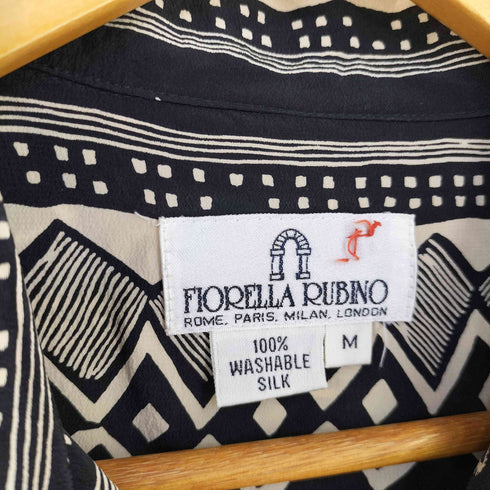 FIORELLA RUBINO シルク100 総柄オープンカラーシャツ レディース import:M