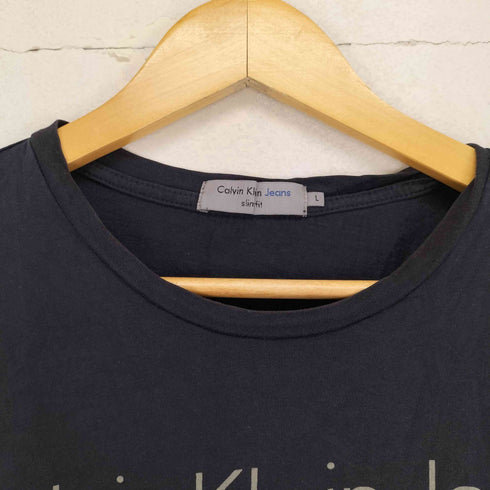 カルバンクラインジーンズ Calvin Klein Jeans SLIMFIT フロントロゴプリントクルーネックTシャツ メンズ JPN:L