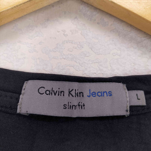 カルバンクラインジーンズ Calvin Klein Jeans SLIMFIT フロントロゴプリントクルーネックTシャツ メンズ JPN:L