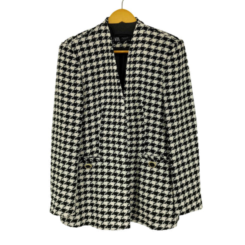 ザラ ZARA 22AW ハウンドトゥース チェック ジャケット レディース import:XL