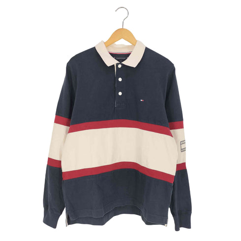 トミーヒルフィガー TOMMY HILFIGER ロゴ刺繍 ラガーシャツ メンズ import:L