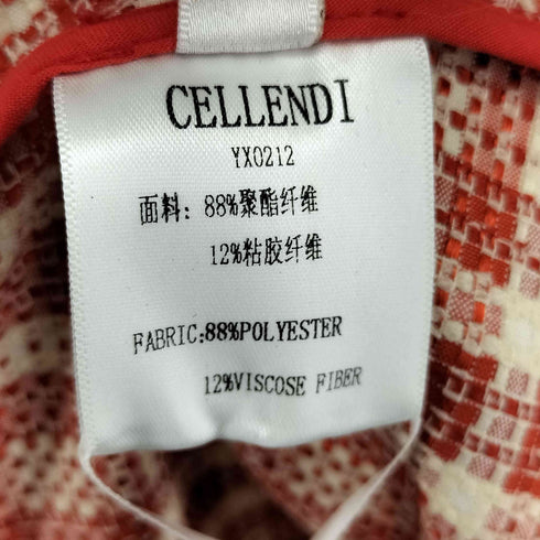 CELLENDI PARIS パフスリーブチェックワンピース レディース import:XL