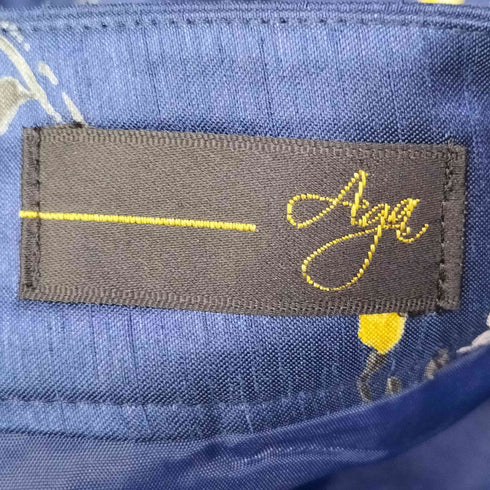 アーガ Aga 花柄 タック ワイドパンツ レディース 9号